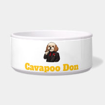 Ilustração do Cavapoo Don – Cachorro Mafioso Caval
