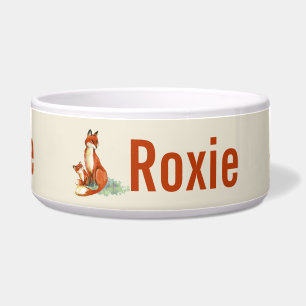 Tigela Ilustração Personalizada de Fox e Baby Watercolo