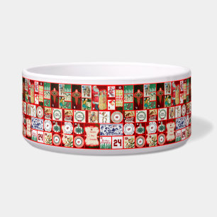 Tigela Ilustração Quadrada do Bloco de Natal Advent