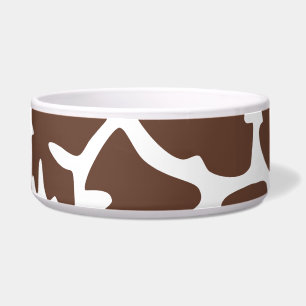 Tigela Impressão Animal, Fundo Girafa - Branco castanho