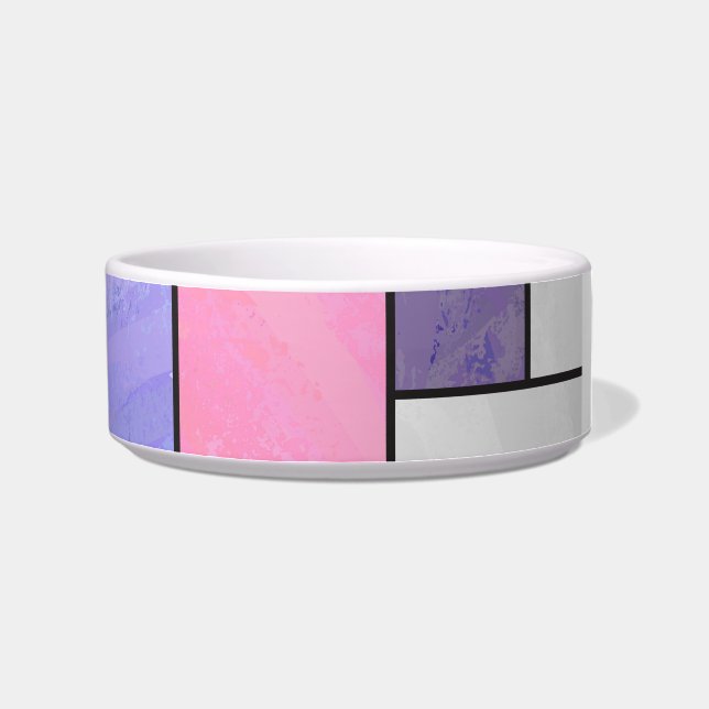 Tigela Impressão branco roxo, cor-de-rosa, mondriano (Direita)