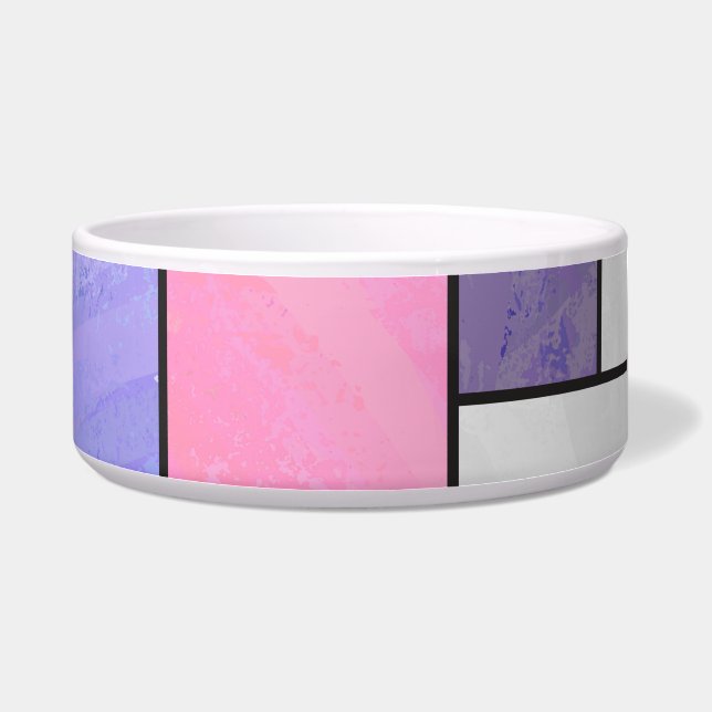 Tigela Impressão branco roxo, cor-de-rosa, mondriano (Direita)