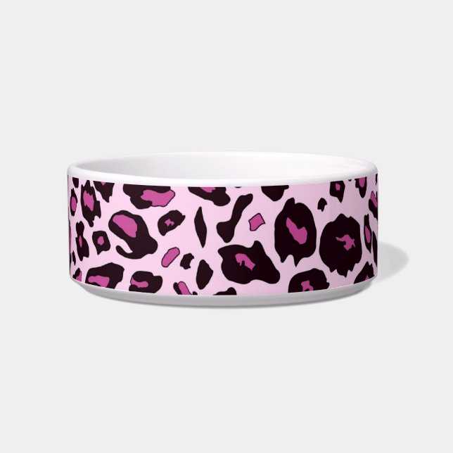 Tigela Impressão cor-de-rosa do leopardo (Frente)