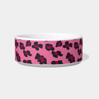 Tigela Impressão cor-de-rosa do leopardo
