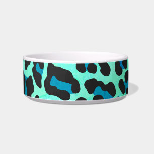 Tigela Impressão de Leopardo Negro e Teal