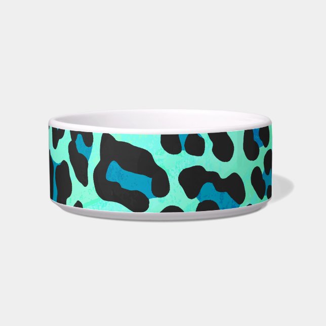 Tigela Impressão de Leopardo Negro e Teal (Direita)
