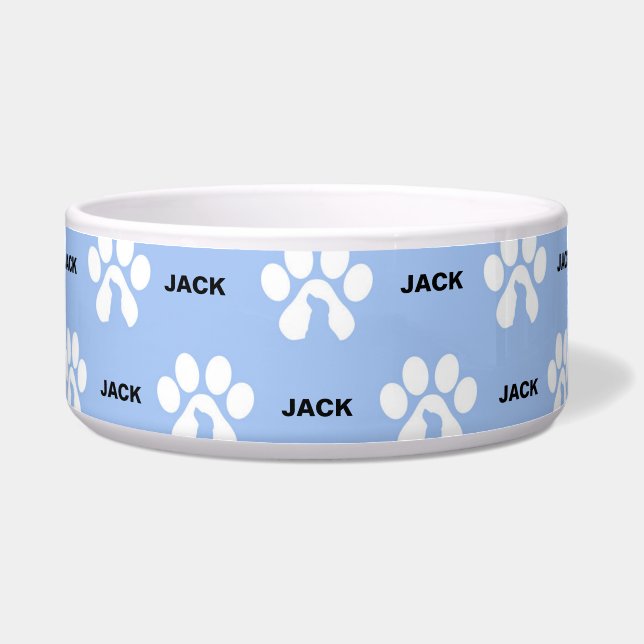 Tigela Impressão de Pata Cachorro Personalizado (Frente)