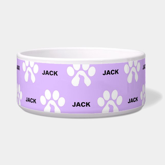 Tigela Impressão de Pata Cachorro Personalizado (Frente)