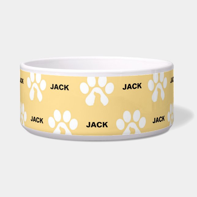 Tigela Impressão de Pata Cachorro Personalizado (Frente)