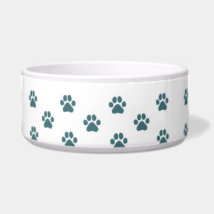 Tigela Impressão de Pata de Cachorro Simples Azul Imprim