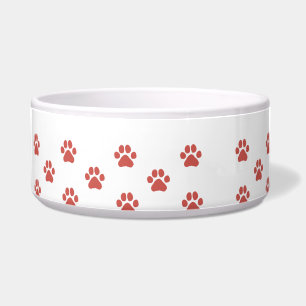 Tigela Impressão de Pata Vermelha Simples de Cachorro Imp