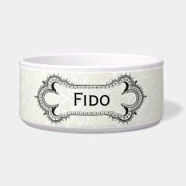 Tigela Impressão do Damask & Customizable Vintage Bone Pe