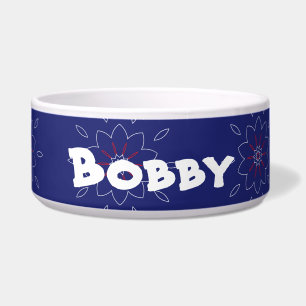 Tigela Impressão floral azul personalizada