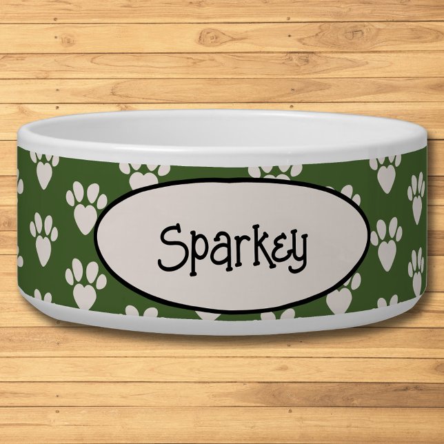 Tigela Impressões verdes e brancas (Criador carregado)