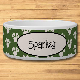 Tigela Impressões verdes e brancas