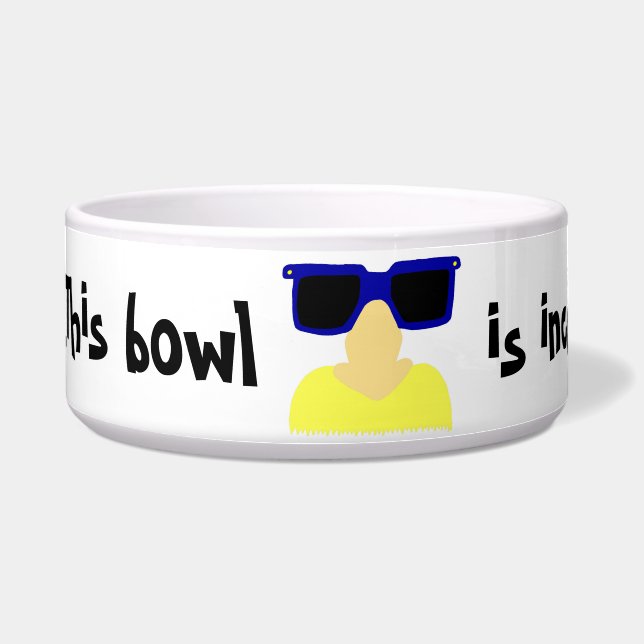 Tigela Incognito bigode e óculos Pet Bowl (Frente)