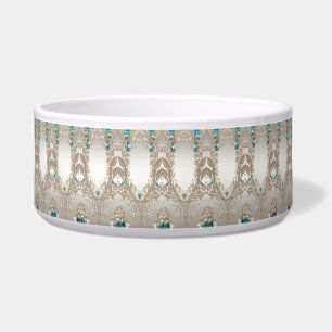 Tigela Incorporando Dourado Blue Stones Pet Bowl Cerâmico