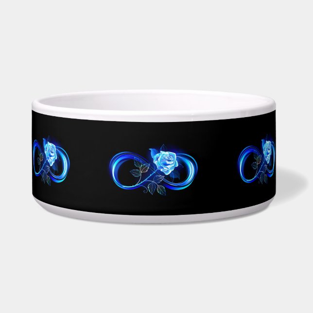 Tigela Infinito brilhante com rosa azul (Frente)