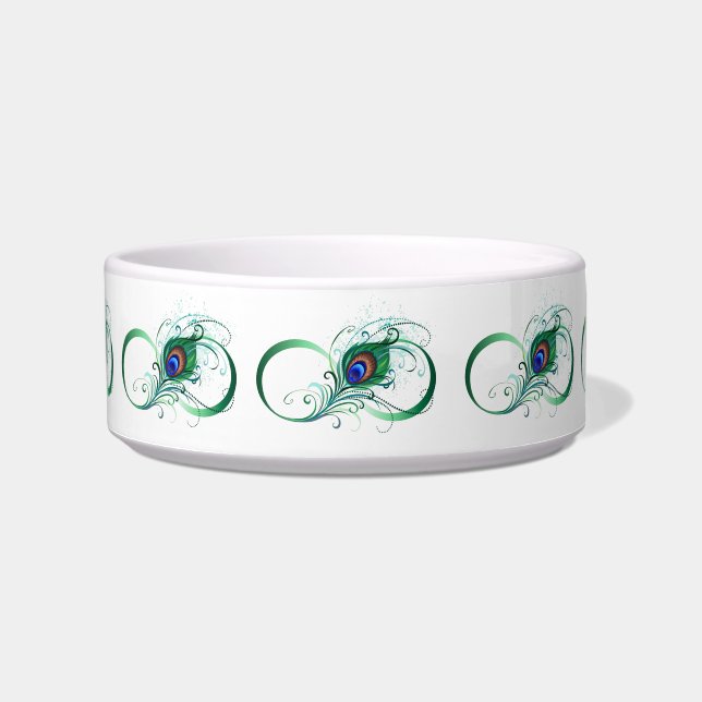 Tigela Infinity Symbol with Peacock Feather (Frente)