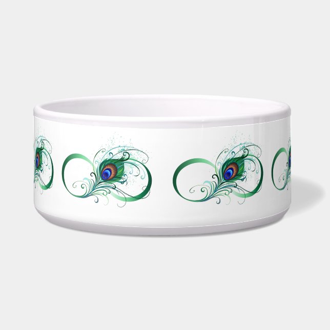 Tigela Infinity Symbol with Peacock Feather (Frente)