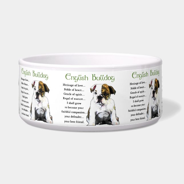 Tigela Inglês Bulldog Dog Bowl (Frente)