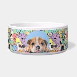Tigela Inglês Bulldog Personalizado Foto e Nome Dog Bowl
