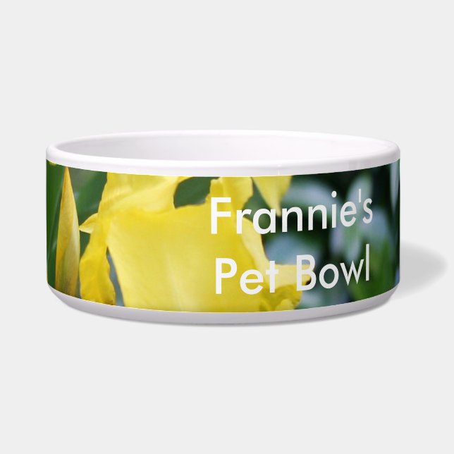 Tigela Íris Florais Amarelas Ensolaradas PERSONALIZAR Pet (Direita)