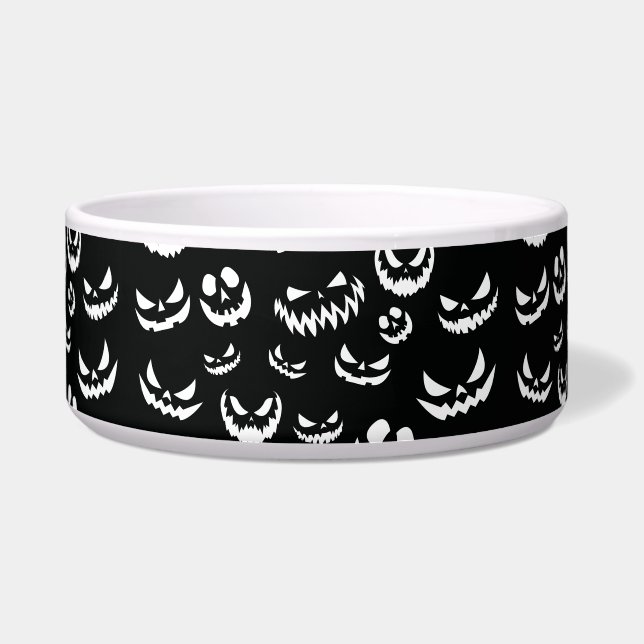 Tigela Jack O Lanterna Pumpkin Rosto Preto e Branco (Frente)