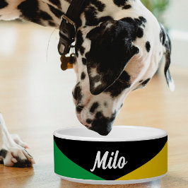 Tigela Jamaica Cores Verde Negro e Dourado jamaicano