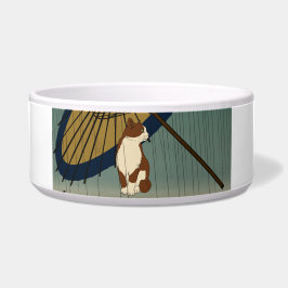 Tigela Japanese Ukiyoe Rainy Cat