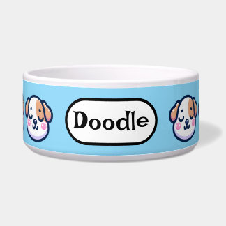 Tigela "Kawaii Dog Bowl Personalizado com Nome de etiquet