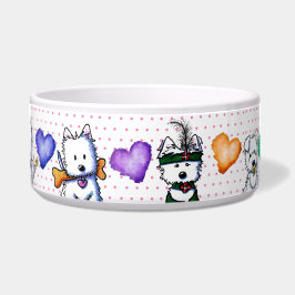 Tigela KiniArt Westie Puppy Love Pet Bowl