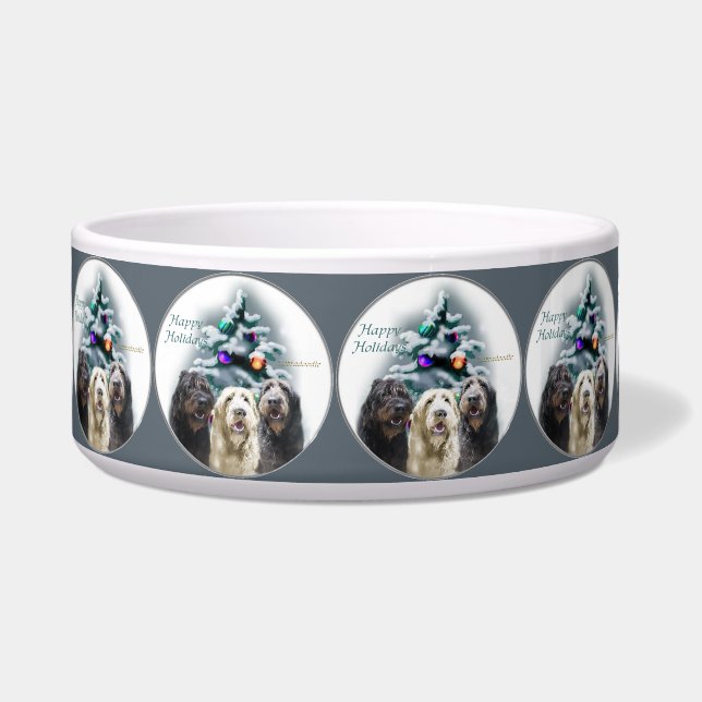 Tigela Labradoodle Trio Christmas (Frente)