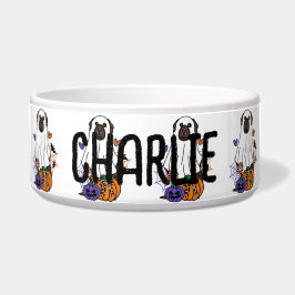 Tigela Labrador Brown Halloween Ghost Dog