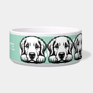 Tigela Labrador Curioso Personalizar tema Verde