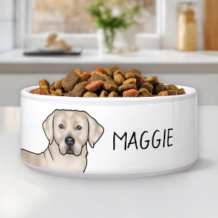Tigela Labrador Retriever Creme Cachorro Lab Personalizad