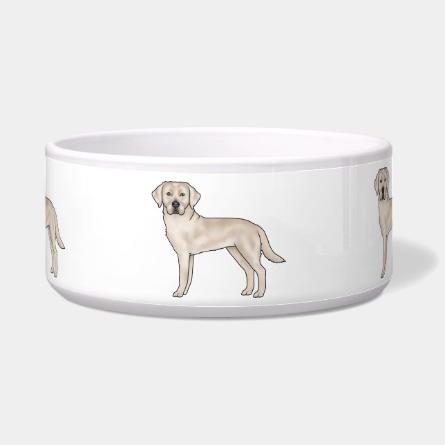 Tigela Labrador Retriever Creme Inglês Cães de Desenho An (Frente)