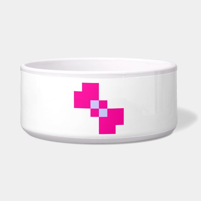 Tigela Laço de Pixel Fofo de 8 Bits (Frente)