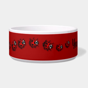 Tigela Ladybug Pet Dish Personalize Ladybird Pet Bowl