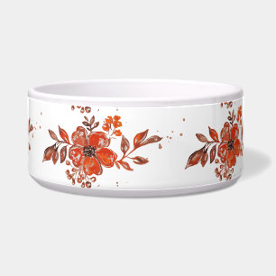 Tigela Laranja Aquarela Floral