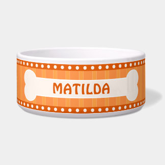 Tigela Laranja-branca-torta Osso e patas Grande Bolsa de 