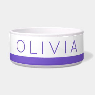 Tigela Lavanda Roxo Nome personalizado Pet Nome Comida Á