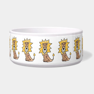 Tigela leão fofo de desenho animado crianças retro safari