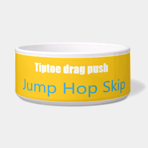 Tigela Leap Salto Skip Lean Design de texto cores mistas