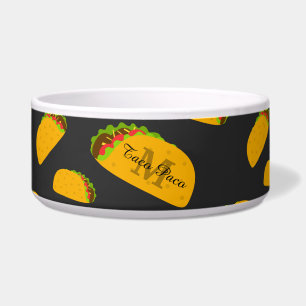 Tigela Legal e divertido padrão do taco yummy Monograma
