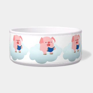 Tigela Leitor de Cartoon de Bonito na Nuvem Pet Bowl