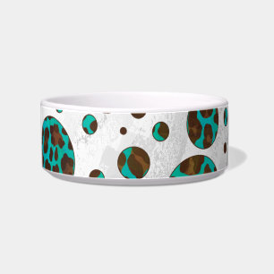 Tigela Leopard Brown e Teal PrintPolka Pontos