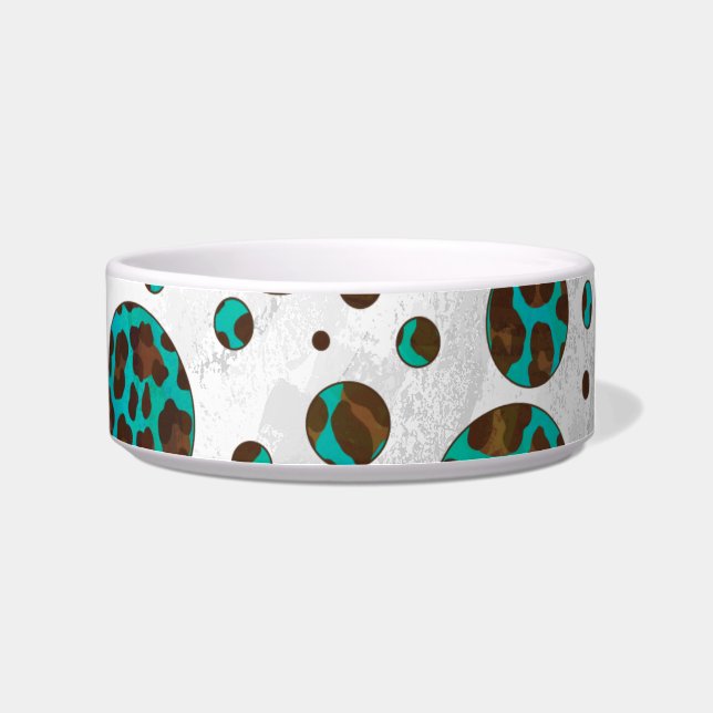 Tigela Leopard Brown e Teal PrintPolka Pontos (Direita)