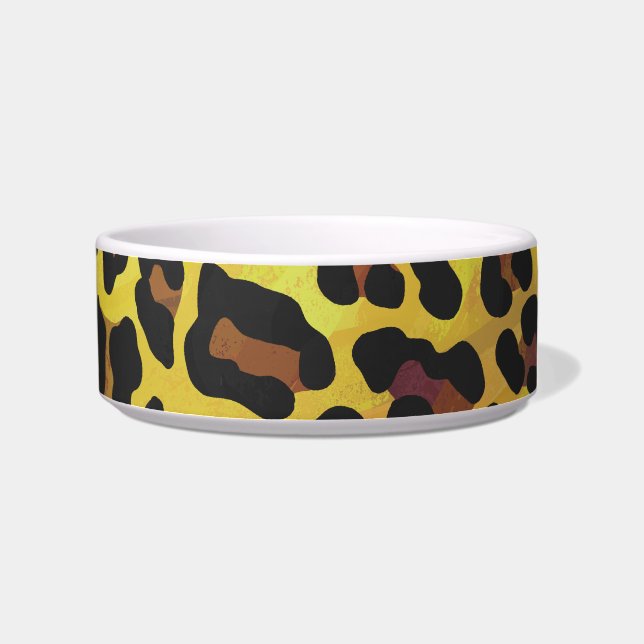 Tigela Leopardo Castanho e Impressão Amarelo (Direita)