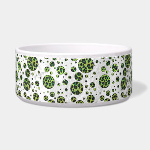 Tigela Leopardo de Bolinhas Preto e Verde